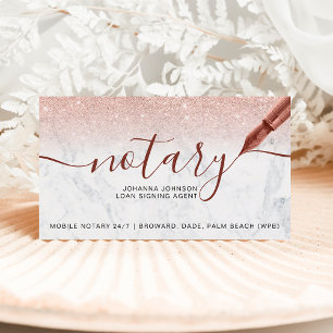 Notariskt lån ro guld glitter marble typography visitkort