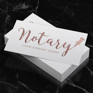 Notariskt lån Signing Agent Ro Guld 3D-typografi Visitkort