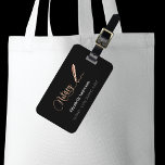 Notariskt lån som undertecknar agent svart ro guld bagagebricka<br><div class="desc">En svart bakgrund som dekorerats med en ro guld namnteckning en signeringspenna. Elegant-handskript i stil. Anpassa och lägg till ditt namn,  text,  lägg till din kontaktinformation på baksidan.</div>