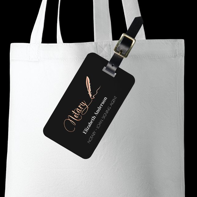 Notariskt lån som undertecknar agent svart ro guld bagagebricka (Skapare uppladdad)