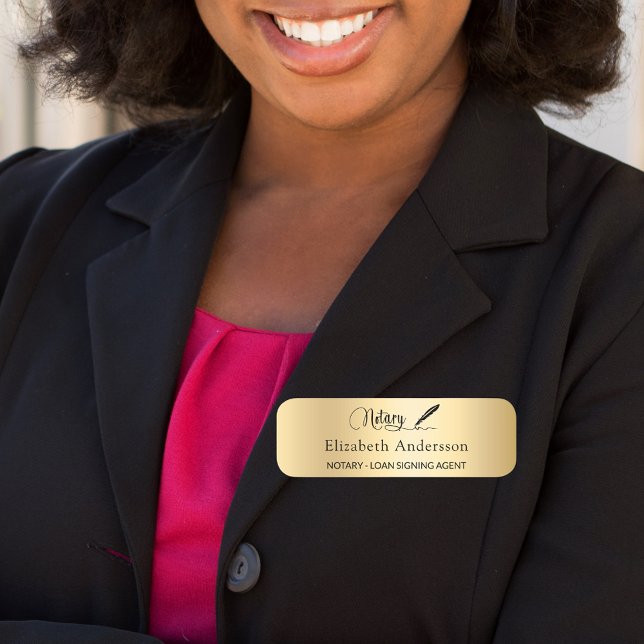 Notariskt lån som undertecknar magnetskript agent  namnbricka (Skapare uppladdad)
