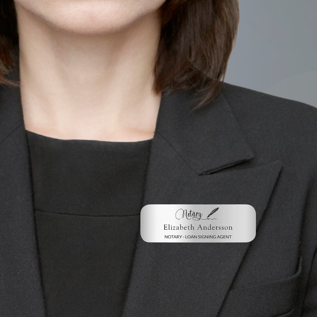 Notariskt lån som undertecknar magnetskript agent  namnbricka (Skapare uppladdad)