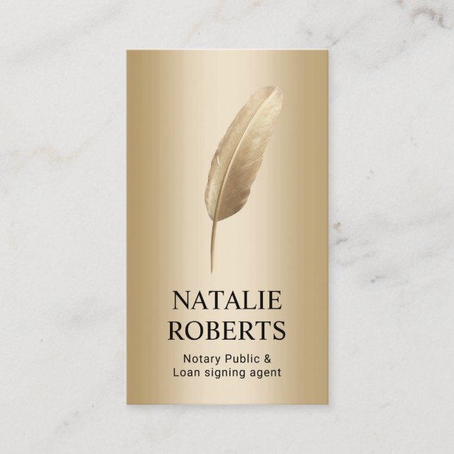 Notariskt lån Undertecknande av Agent Modern Quill Visitkort (Framsida)