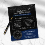 Notariskt offentligt Frimärke Modern Navy Blue Bla Flygblad<br><div class="desc">Notär Public Frimärke Modern Navy Blue Black Glitter Flyers.</div>