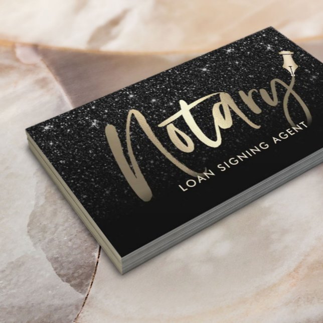 Notariskt offentligt lån Agent Modern Black & Guld Visitkort (Skapare uppladdad)