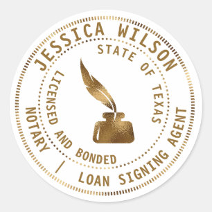Notariskt offentligt lån som undertecknar Agent Fl Runt Klistermärke