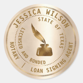 Notariskt offentligt lån som undertecknar Agent Fl Runt Klistermärke