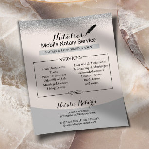 Notariskt offentligt lån som undertecknar Agent Si Flygblad