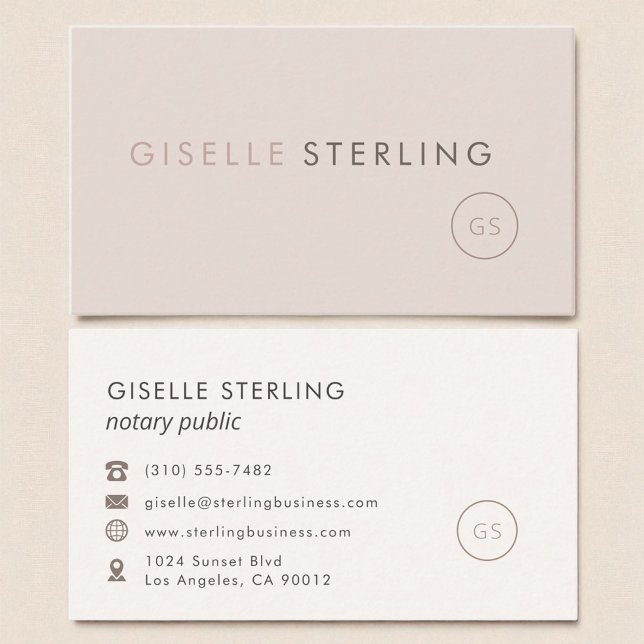 Notariskt  Rosa med minimal lyx Visitkort (Skapare uppladdad)