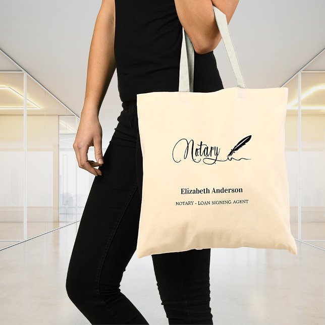 Notariskt svart, vit signeringspenna namn tygkasse (Skapare uppladdad)