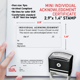 Notarius Individuell Bekräftelse mini Certifikat Självfärgande Stämpel