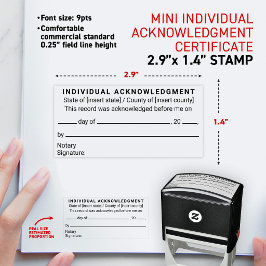 Notarius Individuell Bekräftelse mini Certifikat Självfärgande Stämpel