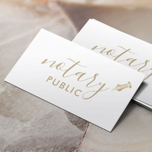 Notarius public Elegant Guld Typography Plain Visitkort