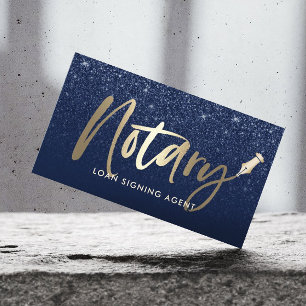 Notarius public Loan Agent Modern Navy & Guld Visitkort