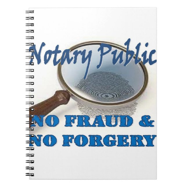 Notarius public no Fraud No Forgery Anteckningsbok (Framsidan)