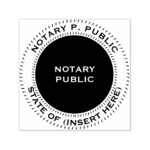 Notarius public round black white
