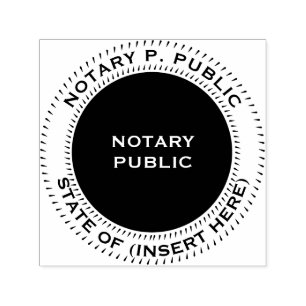 Notarius public round black white självfärgande stämpel