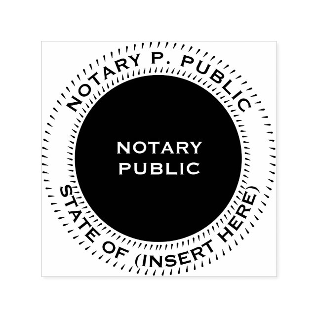Notarius public round black white självfärgande stämpel (Design)