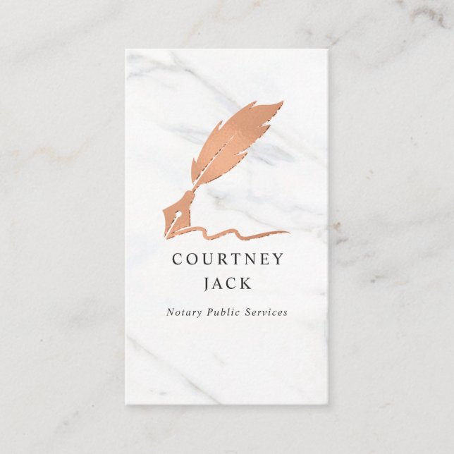 Notarius public service Luxury Marble Ro Guld Visitkort (Framsida)