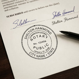 notarius publicus lag rund svart självfärgande stämpel