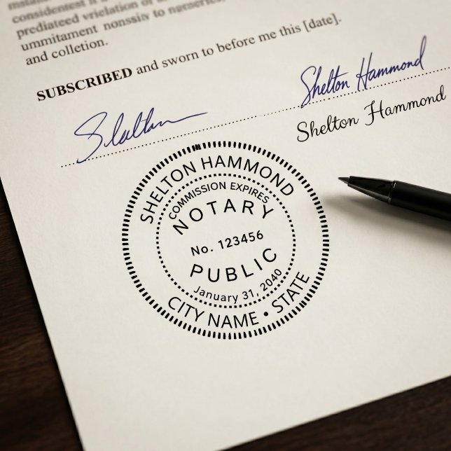 notarius publicus lag rund svart självfärgande stämpel (Skapare uppladdad)