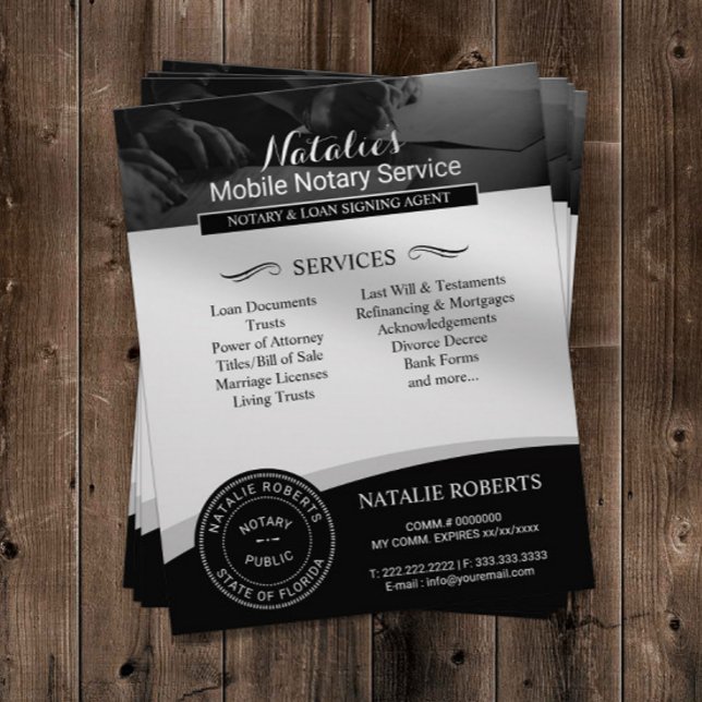 Notarius Publicus Låneunderskrift Agent Fotografi Flygblad (Skapare uppladdad)