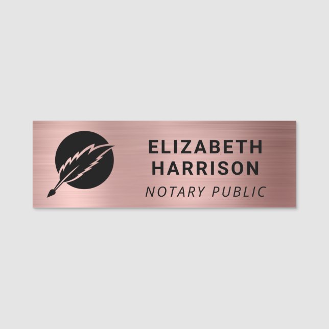 Notarius Publicus Logo Rose Guld Namnbricka (Framsida)