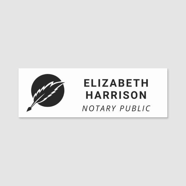 Notarius Publicus-logotyp Namnbricka (Framsida)
