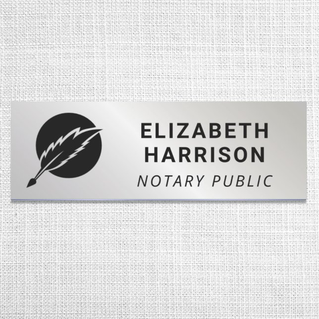 Notarius Publicus Logotyp Silver Namnbricka (Skapare uppladdad)