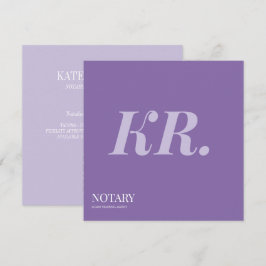 Notarius Publicus underskriftsagent monogram lila Meddelande
