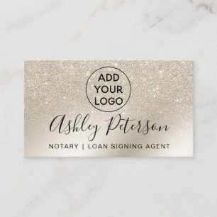 Notarpärlor logotyp glitter elfenben guld visitkort