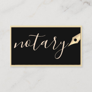 Notary Agent Pen Logotyp Freelance Calligraphy Wri Visitkort