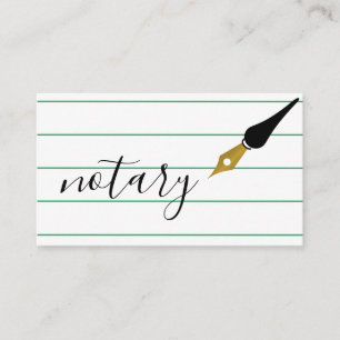 Notary Agent Pen Logotyp Freelance Calligraphy Wri Visitkort