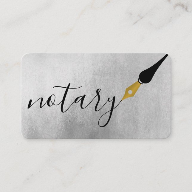 Notary Agent Pen Logotyp Freelance Calligraphy Wri Visitkort (Framsida)