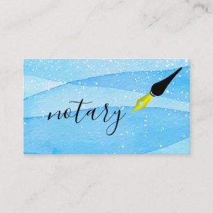 Notary Agent Pen Logotyp Freelance Calligraphy Wri Visitkort