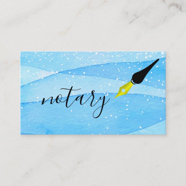 Notary Agent Pen Logotyp Freelance Calligraphy Wri Visitkort (Framsida)