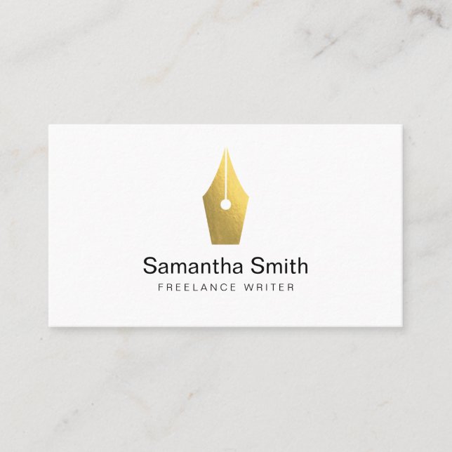 Notary Agent Pen Logotyp Freelance Calligraphy Wri Visitkort (Framsida)