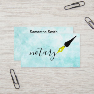 Notary Agent Pen Logotyp Freelance Calligraphy Wri Visitkort