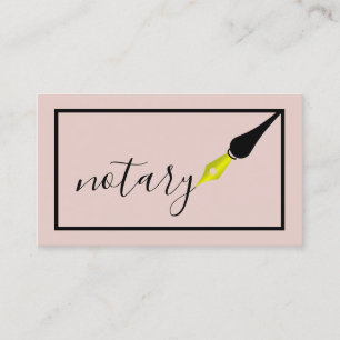 Notary Agent Pen Logotyp Freelance Calligraphy Wri Visitkort