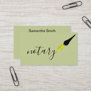 Notary Agent Pen Logotyp Freelance Calligraphy Wri Visitkort