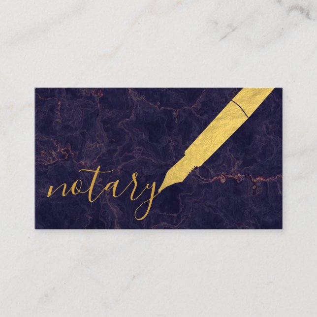 Notary Agent Pen Logotyp Freelance Calligraphy Wri Visitkort (Framsida)