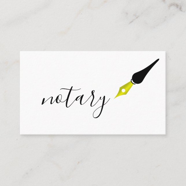 Notary Agent Pen Logotyp Freelance Calligraphy Wri Visitkort (Framsida)