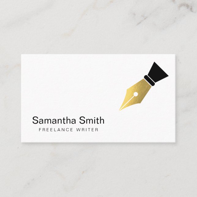 Notary Agent Pen Logotyp Freelance Calligraphy Wri Visitkort (Framsida)