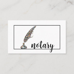 Notary Agent Pen Logotyp Freelance Calligraphy Wri Visitkort