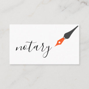 Notary Agent Pen Logotyp Freelance Calligraphy Wri Visitkort
