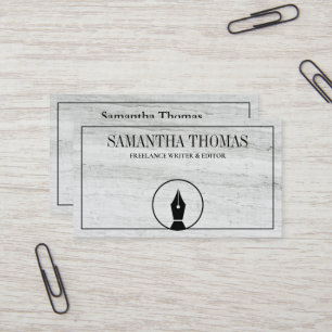 Notary Agent Pen Logotyp Freelance Calligraphy Wri Visitkort