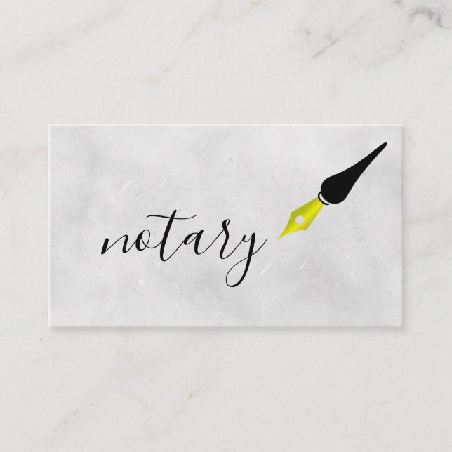 Notary Agent Pen Logotyp Freelance Calligraphy Wri Visitkort (Framsida)