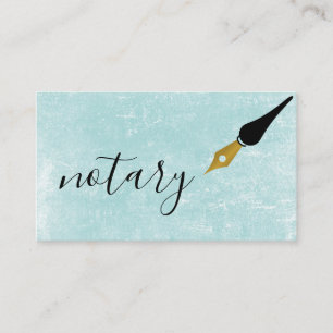 Notary Agent Pen Logotyp Freelance Calligraphy Wri Visitkort