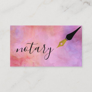 Notary Agent Pen Logotyp Freelance Calligraphy Wri Visitkort
