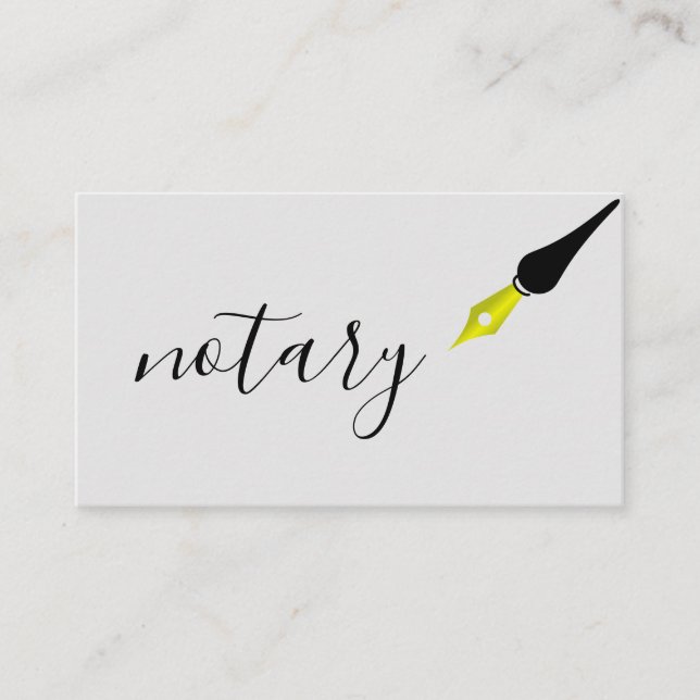 Notary Agent Pen Logotyp Freelance Calligraphy Wri Visitkort (Framsida)